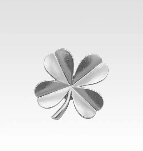 After Pray Silver Leaf Clover Brooch