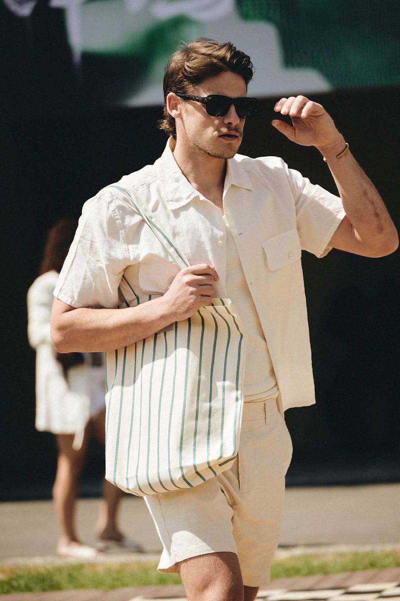 Pitti Uomo 108 Street Style - Pinstripe; Photo Credit: Enrico Labriola; Courtesy of Pitti Immagine Uomo