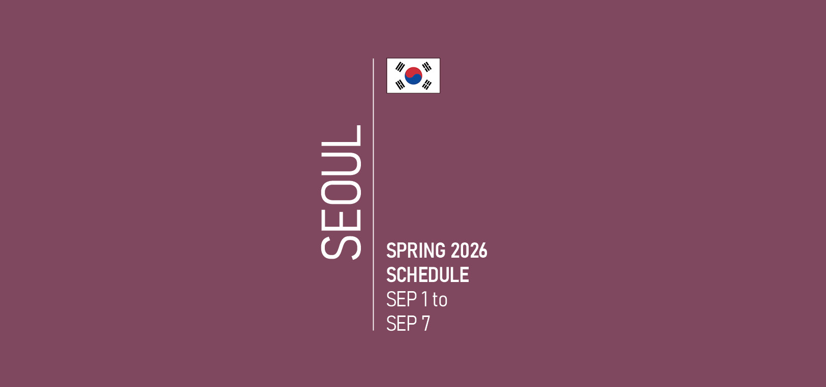 Seoul Fashion Week Schedule Spring 2026