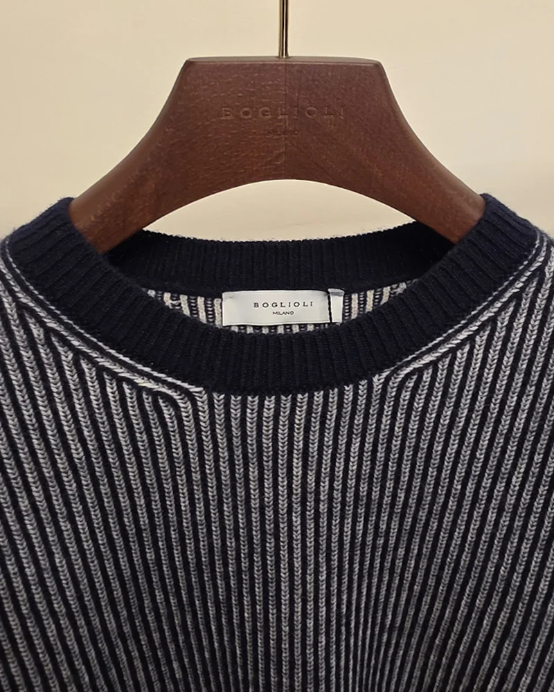 Two-tone rib sweater