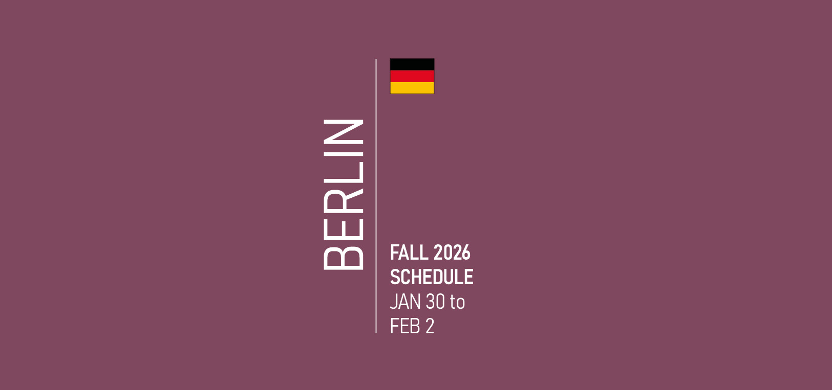 Berlin Fashion Week Schedule Fall 2026