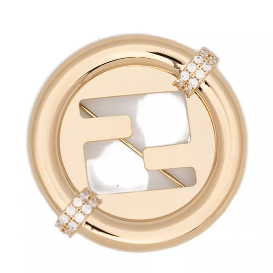 Fendi Ever Round Brooch