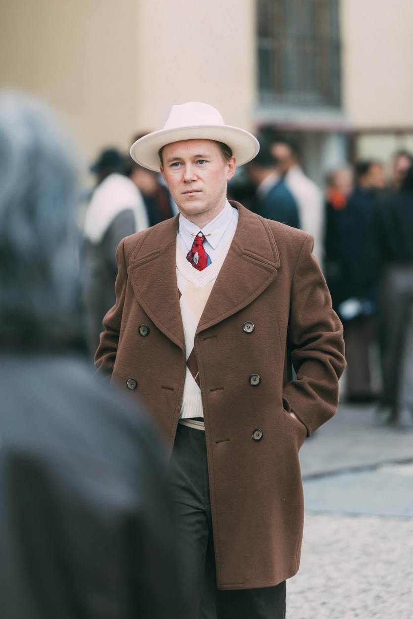Classic Hats: Stetsons, Fedoras, and Other Brimmed Hats - Pitti Uomo Fall 2026 [Florence] Photo: Astra Marina Cabras | Courtesy of Pitti Immagine