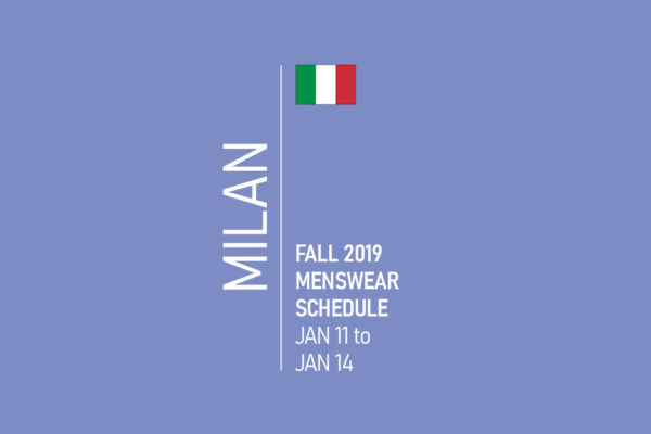 Milan Menswear Fashion Week Schedule Fall 2019