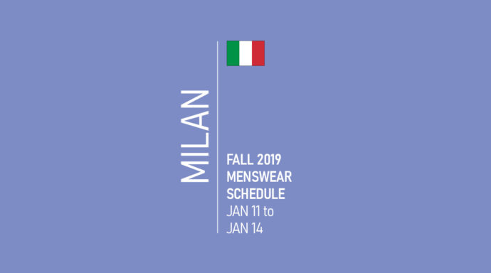 Milan Menswear Fashion Week Schedule Fall 2019