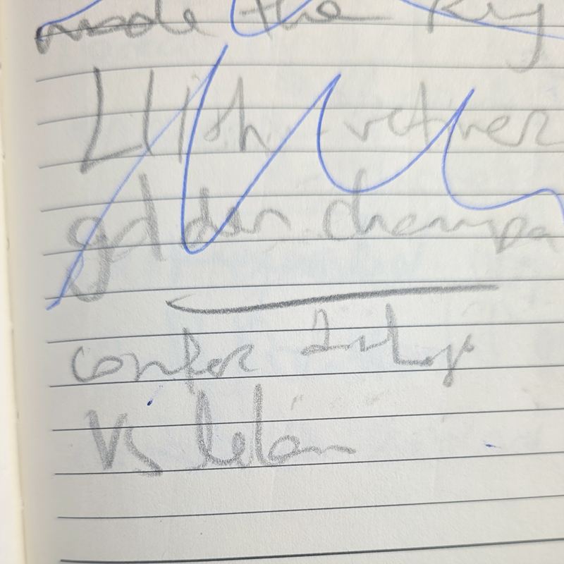 Scribbles in my notebook