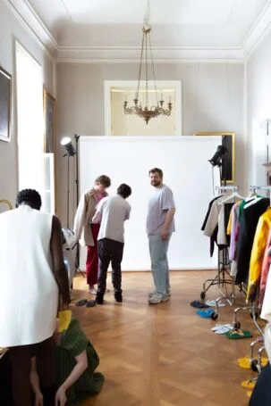 1/30 | Andrej Gronau Spring 2027 Backstage | Photo: Tim Kestel | Courtesy of Berlin Fashion Week Andrej Gronau Spring 2027 Backstage | Photo: Tim Kestel | Courtesy of Berlin Fashion Week