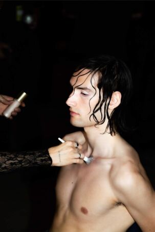 2/27 | Marina Hoermanseder Spring 2027 Backstage | Photo: Tim Kestel | Courtesy of Berlin Fashion Week Marina Hoermanseder Spring 2027 Backstage | Photo: Tim Kestel | Courtesy of Berlin Fashion Week