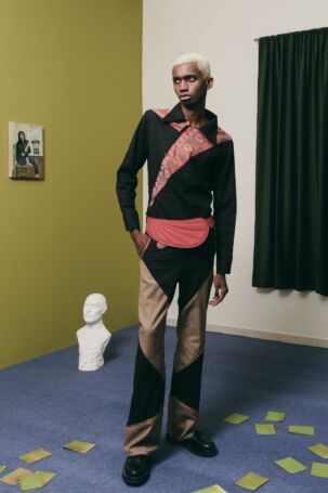2/31 | Absent Findings Spring 2027 Menswear | Photo: Laura Puscasu | Courtesy of Absent Findings Absent Findings Spring 2027 Menswear | Photo: Laura Puscasu | Courtesy of Absent Findings