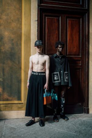 4/23 | SHINYAKOZUKA Spring 2027 Menswear Backstage | Courtesy of SHINYAKOZUKA SHINYAKOZUKA Spring 2027 Menswear Backstage | Courtesy of SHINYAKOZUKA