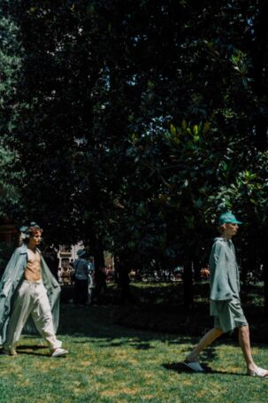 11/23 | SHINYAKOZUKA Spring 2027 Menswear Setting | Courtesy of SHINYAKOZUKA SHINYAKOZUKA Spring 2027 Menswear Setting | Courtesy of SHINYAKOZUKA