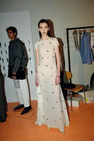 7/26 | Mithridate Fall 2026 Backstage | Photo: Eeva Rinne | Courtesy of British Fashion Council Mithridate Fall 2026 Backstage | Photo: Eeva Rinne | Courtesy of British Fashion Council