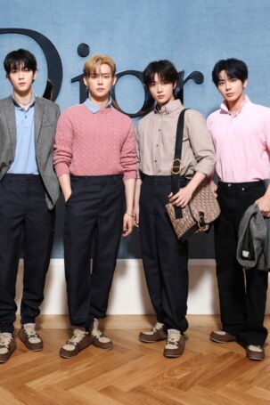 12/56 TXT at Dior Homme Spring 2026 Menswear | Photo: Courtesy of Dior TXT at Dior Homme Spring 2026 Menswear Photo Call | Photo: Courtesy of Dior