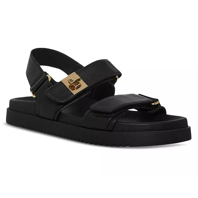 Steve Madden Mona Velcro® Strap Flatform Sandals in Black