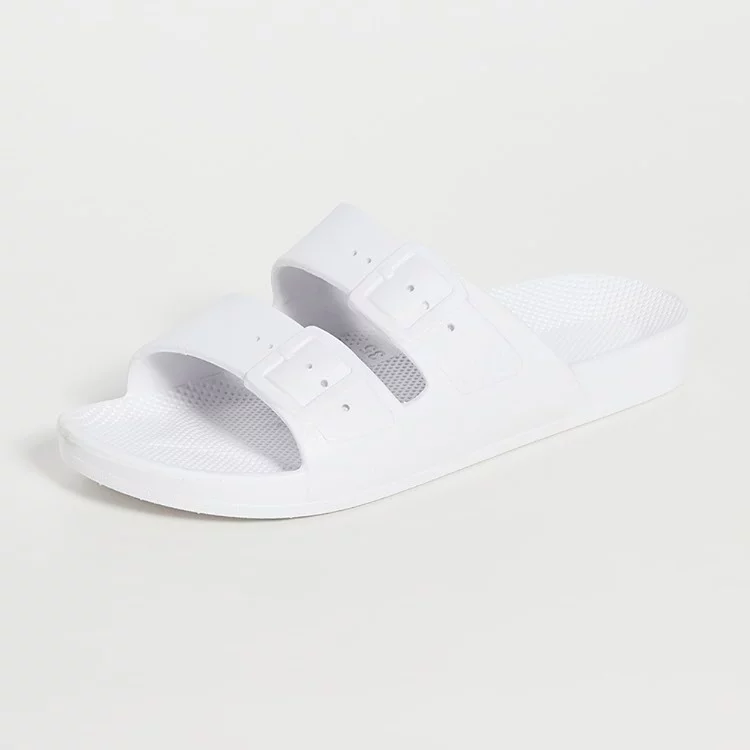 Freedom Moses Two Band Slides in White