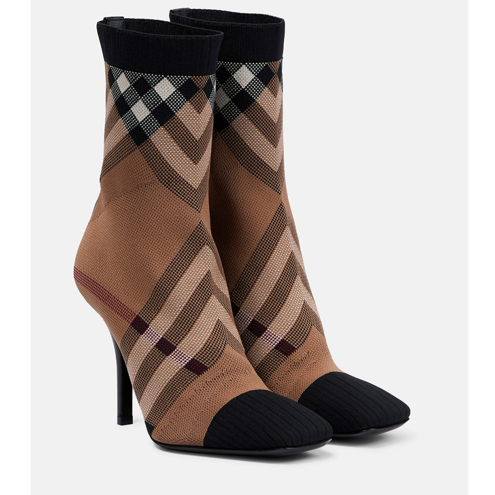 Burberry Checked Ankle Boots