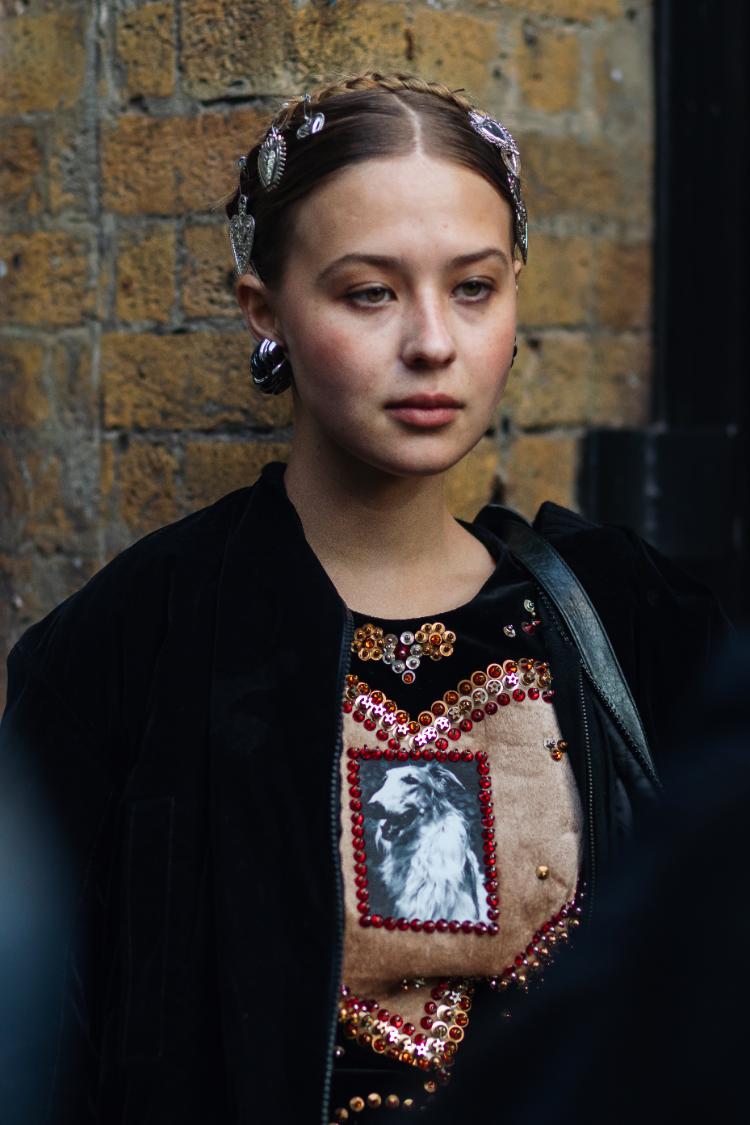 Street Style at Chopova Lowena Spring 2025, London Fashion Week